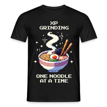 XP Grinden: eine Nudel nach der andern | Ramen - Männer T-Shirt - Schwarz - Vorne - AI Model Male 178 light (178cm)