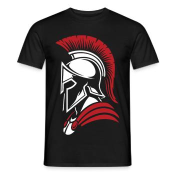 Spartiate Noble Guerrier Logo Mascotte Portrait - T-shirt homme - noir - Devant - AI Model Male 178 light (178cm)