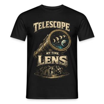 Astronome astronomique Telescope My Time Lens - T-shirt homme - noir - Devant - AI Model Male 178 light (178cm)