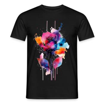 flower - Men's T-Shirt - black - Front - AI Model Male 178 light (178cm)