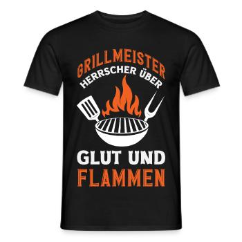 Grillmeister Herrscher Glut Und Flammen Lustiger - Männer T-Shirt - Schwarz - Vorne - AI Model Male 178 light (178cm)