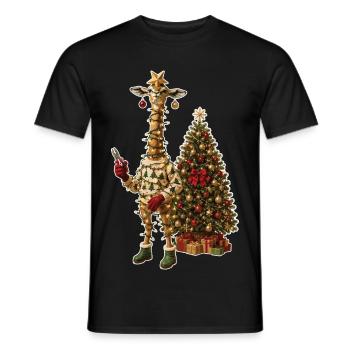 Giraffengazelle in der Lichterkettenfalle - Männer T-Shirt - Schwarz - Vorne - AI Model Male 178 light (178cm)
