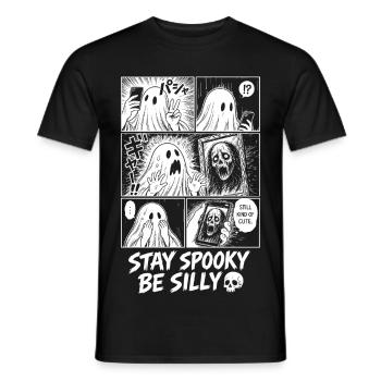 Stay Spooky Be Silly Ghost - Männer T-Shirt - Schwarz - Vorne - AI Model Male 178 light (178cm)