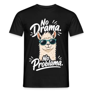 No Drama No Problama Lama Lustiger Spruch - Männer T-Shirt - Schwarz - Vorne - AI Model Male 178 light (178cm)