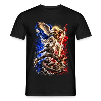 St. Michael der Beschützer - Männer T-Shirt - Schwarz - Vorne - AI Model Male 178 light (178cm)