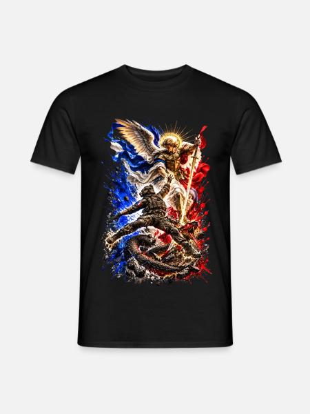 St. Michael der Beschützer - Männer T-Shirt - Schwarz
