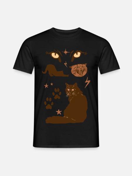BRUNE KATZEN - Männer T-Shirt - Schwarz
