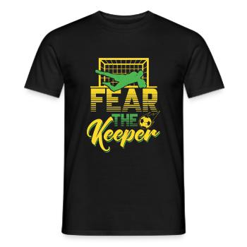 Fear The Keeper - Soccer goalie goalie penalty - Men's T-Shirt - black - Front - AI Model Male 178 light (178cm)