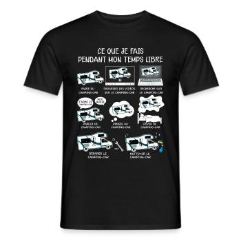 Camping-car passion - T-shirt homme - noir - Devant - AI Model Male 178 light (178cm)