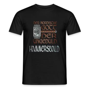 Wikinger Nordische Gott der Ungeduld Hammersbald - Männer T-Shirt - Schwarz - Vorne - AI Model Male 178 light (178cm)