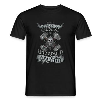 Wikinger Nordische Gott der Ungeduld Hammersbald - Männer T-Shirt - Schwarz - Vorne - AI Model Male 178 light (178cm)