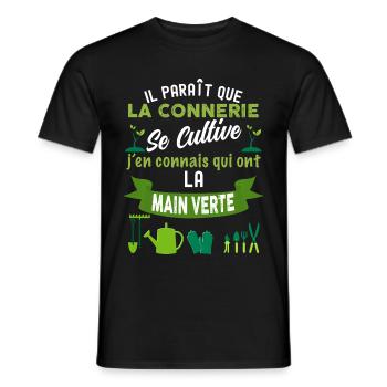 Cultiver connerie la connerie - T-shirt homme - noir - Devant - AI Model Male 178 light (178cm)