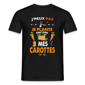 Jardinier, jardinière jardin et carotte - T-shirt homme - noir - Devant - AI Model Male 178 light (178cm)