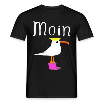 Moin Küstenkind Möwe Girl Mädchen Frau Geschenke 2 - Männer T-Shirt - Schwarz - Vorne - AI Model Male 178 light (178cm)
