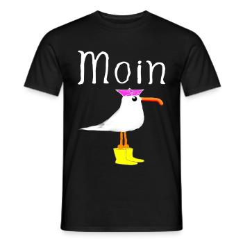 Moin Küstenkind Möwe Girl Mädchen Frau Geschenke - Männer T-Shirt - Schwarz - Vorne - AI Model Male 178 light (178cm)