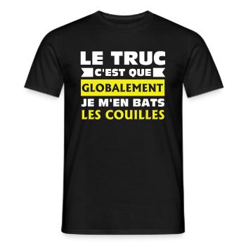 Le truc c'est que globalement cadeau original - T-shirt homme - noir - Devant - AI Model Male 178 light (178cm)