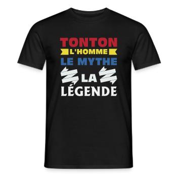 Cadeau Super Tonton Anniversaire Futur Tonton - T-shirt homme - noir - Devant - AI Model Male 178 light (178cm)