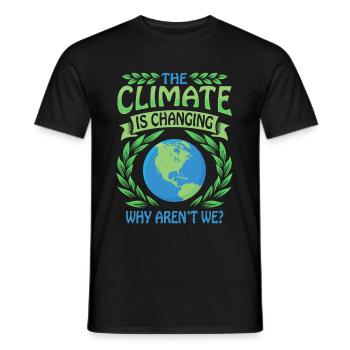 The Climate Is Changing Why Aren't We? climate change - Men's T-Shirt - black - Front - AI Model Male 178 light (178cm)