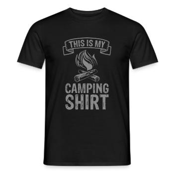 Camping Tent Caravan Campfire Gift - Men's T-Shirt - black - Front - AI Model Male 178 light (178cm)