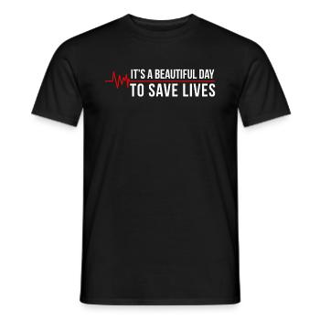 Lifesaver rescue paramedic T-shirt - Men's T-Shirt - black - Front - AI Model Male 178 light (178cm)