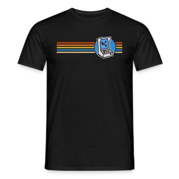 Gamer Vintage Retro Gaming Arcade - Jeu vidéo - T-shirt homme - noir - Devant - AI Model Male 178 light (178cm)