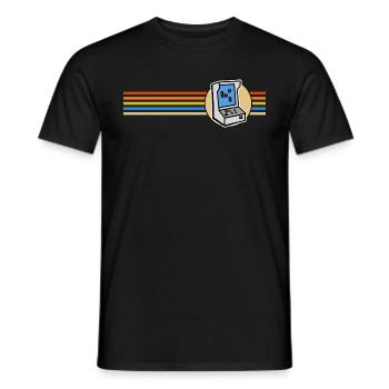 Gamer Vintage Retro Gaming Arcade - Jeu vidéo - T-shirt homme - noir - Devant - AI Model Male 178 light (178cm)