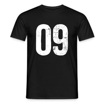 09 Numéros Blanc - T-shirt homme - noir - Devant - AI Model Male 178 light (178cm)