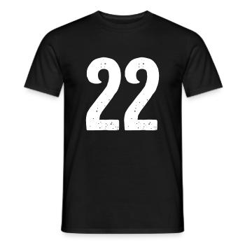 22 Numéros Blanc - T-shirt homme - noir - Devant - AI Model Male 178 light (178cm)