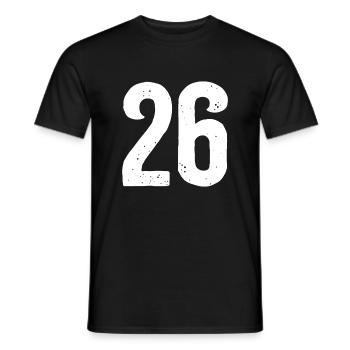 26 Zahlen Weiß - Männer T-Shirt - Schwarz - Vorne - AI Model Male 178 light (178cm)