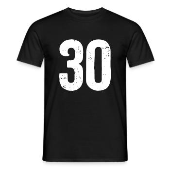 30 Numéros Blanc - T-shirt homme - noir - Devant - AI Model Male 178 light (178cm)