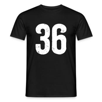 36 Numbers White - Men's T-Shirt - black - Front - AI Model Male 178 light (178cm)