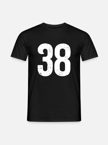 38 Numbers White - Men's T-Shirt - black