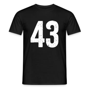 43 Numéros Blanc - T-shirt homme - noir - Devant - AI Model Male 178 light (178cm)