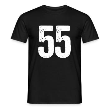 55 numéros blancs - T-shirt homme - noir - Devant - AI Model Male 178 light (178cm)