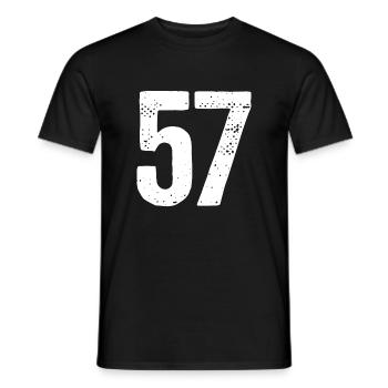57 Numéros Blanc - T-shirt homme - noir - Devant - AI Model Male 178 light (178cm)