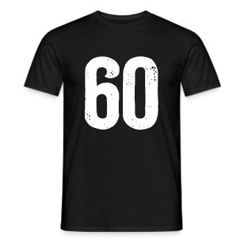 60 numéros blancs - T-shirt homme - noir - Devant - AI Model Male 178 light (178cm)