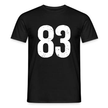 83 Numbers White - Men's T-Shirt - black - Front - AI Model Male 178 light (178cm)
