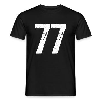 77 Numéros Blanc - T-shirt homme - noir - Devant - AI Model Male 178 light (178cm)