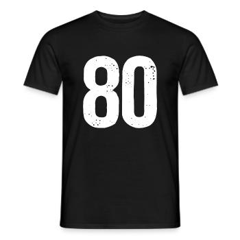 80 Numéros Blanc - T-shirt homme - noir - Devant - AI Model Male 178 light (178cm)