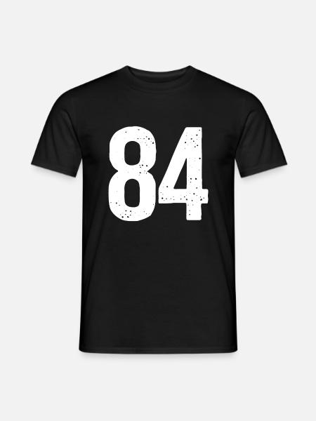 84 Numéros Blanc - T-shirt homme - noir