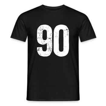 90 numéros blancs - T-shirt homme - noir - Devant - AI Model Male 178 light (178cm)