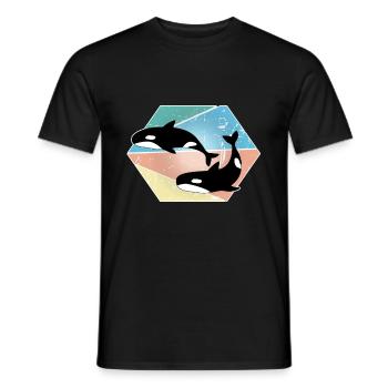 whale - Men's T-Shirt - black - Front - AI Model Male 178 light (178cm)