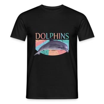 dauphin - T-shirt homme - noir - Devant - AI Model Male 178 light (178cm)