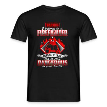 Wife firefighter fireman firefighter woman - Men's T-Shirt - black - Front - AI Model Male 178 light (178cm)