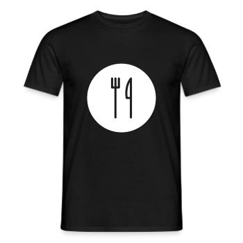 Ich liebe Essen - I love food herz weiß - Männer T-Shirt - Schwarz - Vorne - AI Model Male 178 light (178cm)