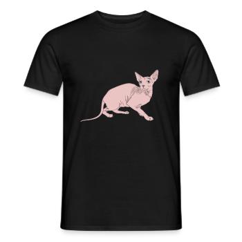 Katze Sphynx - Männer T-Shirt - Schwarz - Vorne - AI Model Male 178 light (178cm)