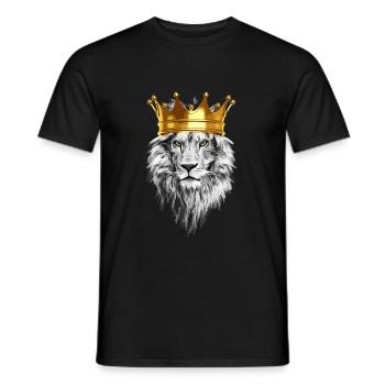 Löwe Krone König - Männer T-Shirt - Schwarz - Vorne - AI Model Male 178 light (178cm)