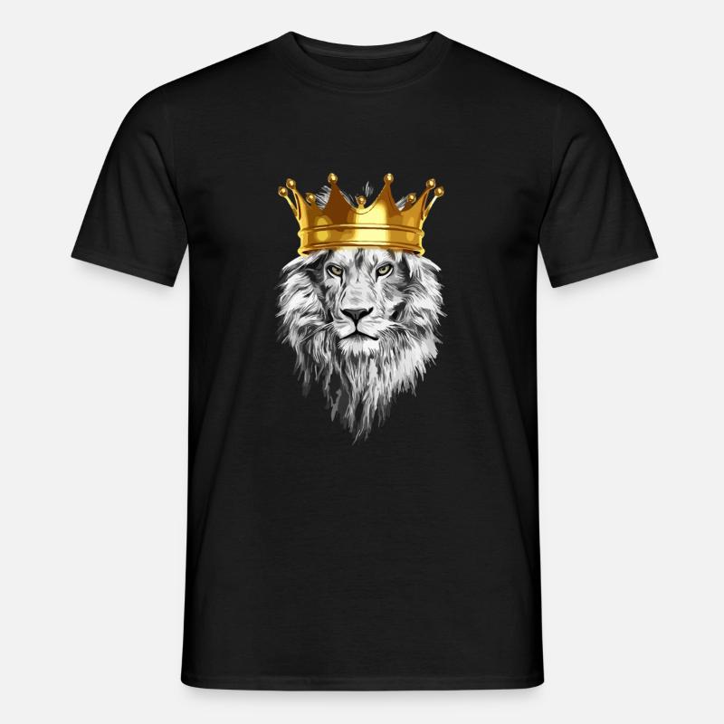 Löwe Krone König - Männer T-Shirt - Schwarz