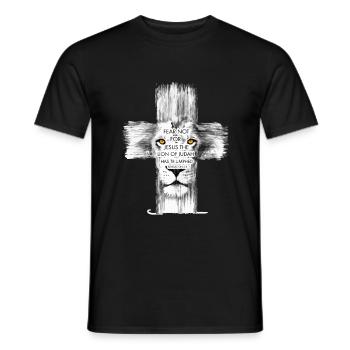 Lion Jésus Croix Juda - T-shirt homme - noir - Devant - AI Model Male 178 light (178cm)