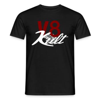 Culte du moteur V8 - T-shirt homme - noir - Devant - AI Model Male 178 light (178cm)